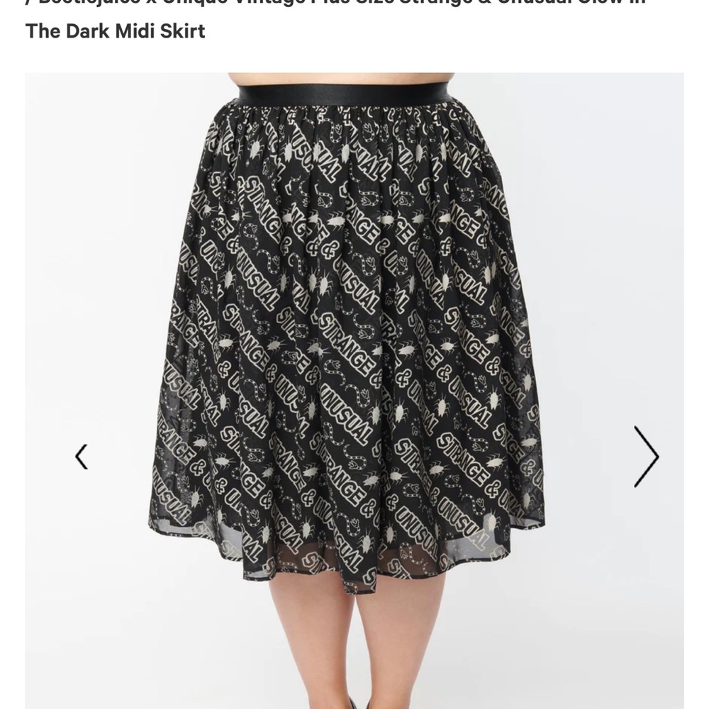 Beetlejuice Unique Vintage Strange & Unusual Glow In The Dark Skirt 2X